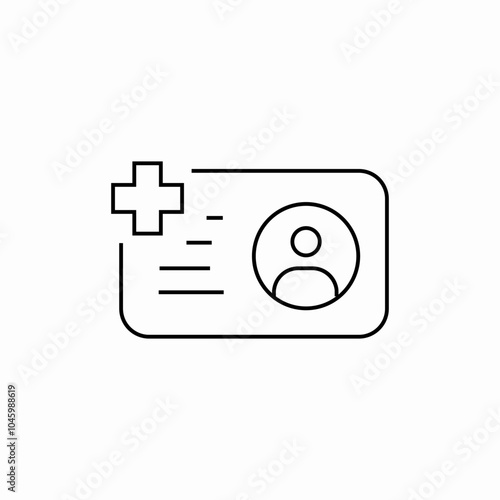 medical id card icon sign vector