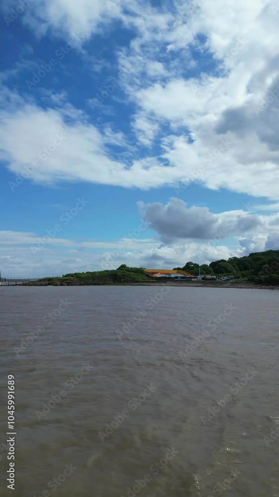 Beach and Ocean Pier of Portishead Town of Bristol City of Southwest England, United Kingdom of Great Britain. May 25th, 2024. Beach and Ocean Pier of Portishead Town of Bristol City of Southwest England, United Kingdom of Great Britain. May 25th, 2024.