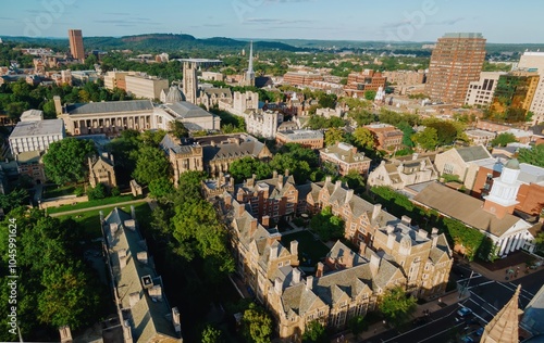 Historic buildings on Yale University campus. New Haven, Connecticut, United States. photo