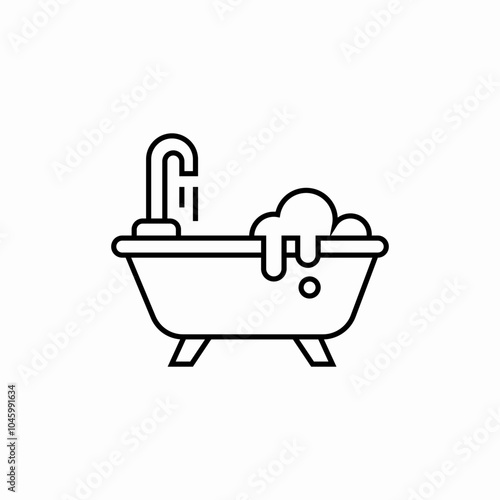 bathtub shower icon sign vector