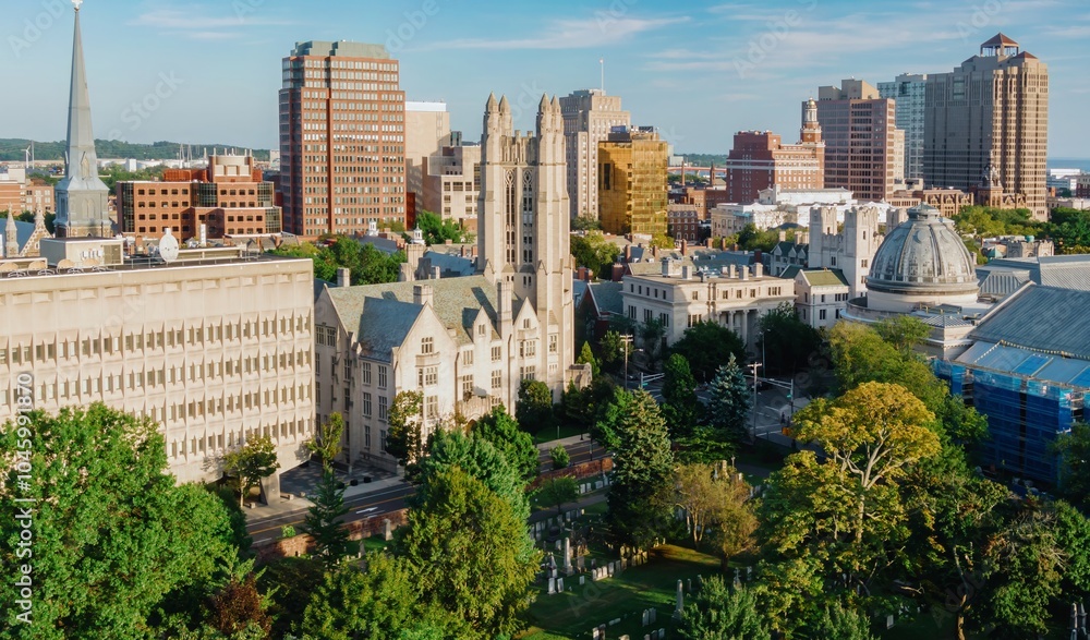 Obraz premium Grove St Cemetery in amongst Yale University, New Haven, Connecticut, United States.