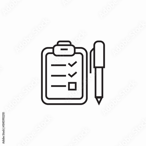 clipboard check mark pen icon sign vector