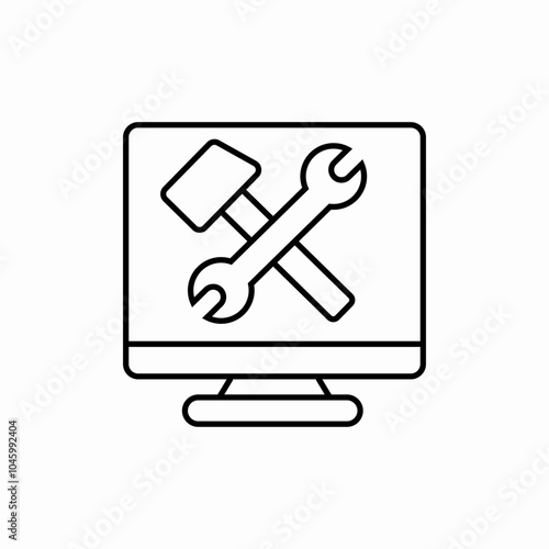 computer service icon sign vector