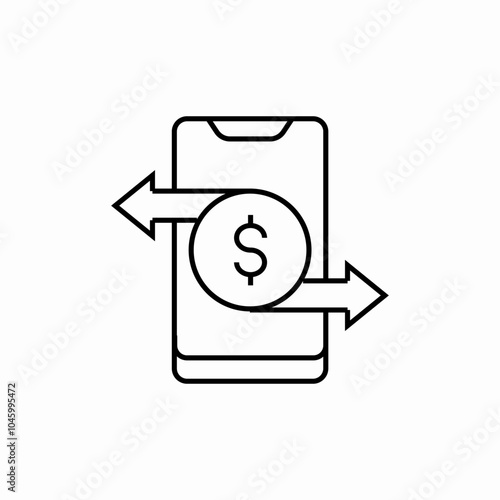 money transfer phone icon sign vector