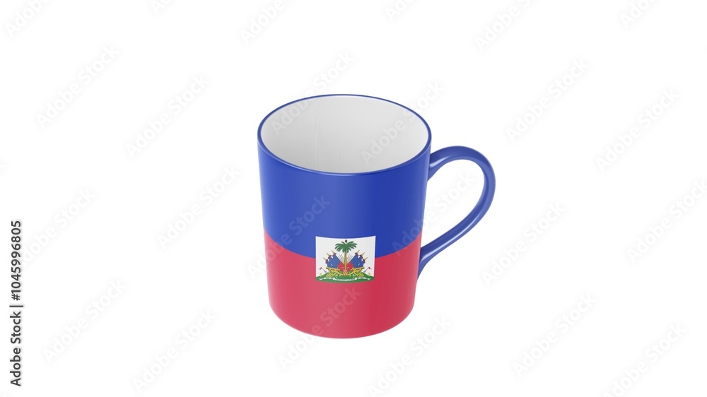 Republic of Haiti national flag isolated on white background. Haiti is a country on the island of Hispaniola in the Caribbean Sea, east of Cuba and Jamaica, and south of The Bahamas. Republic of Haiti national flag isolated on white background. Haiti is a country on the island of Hispaniola in the Caribbean Sea, east of Cuba and Jamaica, and south of The Bahamas.