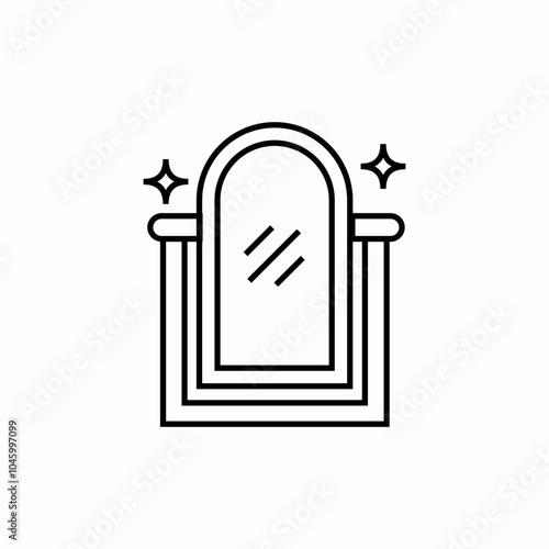 wardrobe mirror icon sign vector
