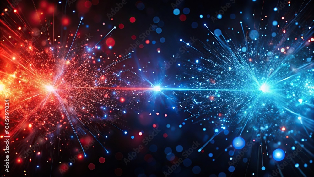 Sparks of red and blue on a dark background Sparks of red and blue on a dark background