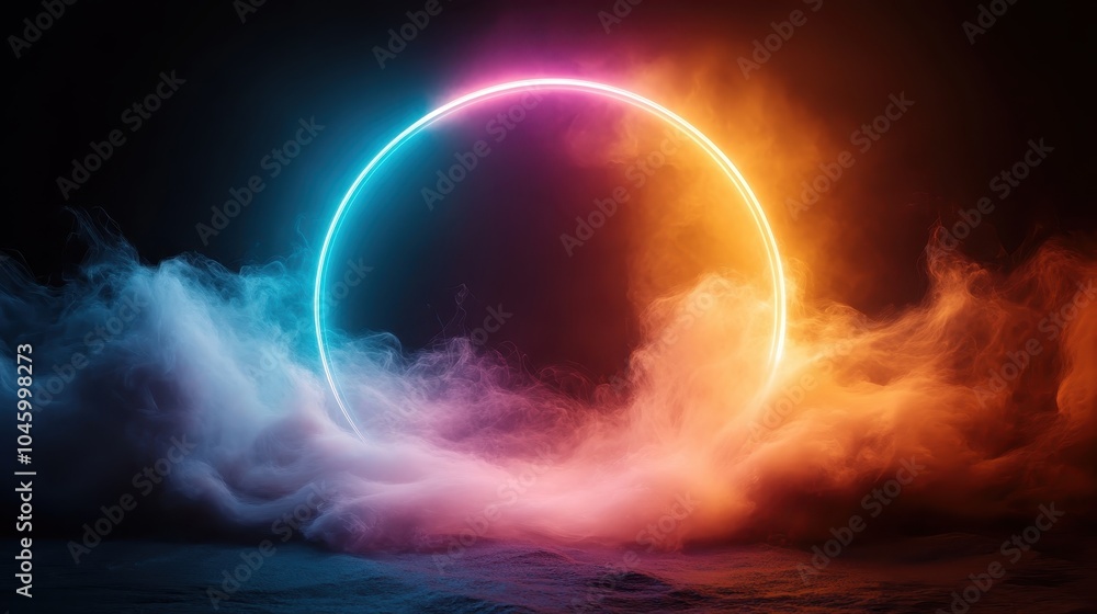 This image shows a circular interplay of incandescent orange and cool vapor blue colors, evoking the themes of balance, harmony, and artistic fusion. This image shows a circular interplay of incandescent orange and cool vapor blue colors, evoking the themes of balance, harmony, and artistic fusion.
