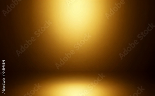 golden background. warm gold  spotlight background with reflective gradient and soft glow photo