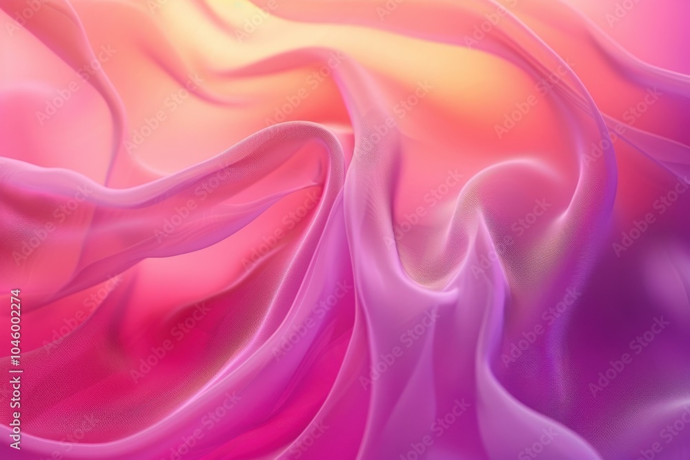 Obraz premium Abstract Draped Pink and Yellow Sheer Fabric