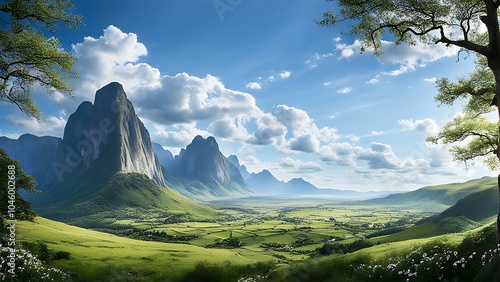 landscape with sky and clouds