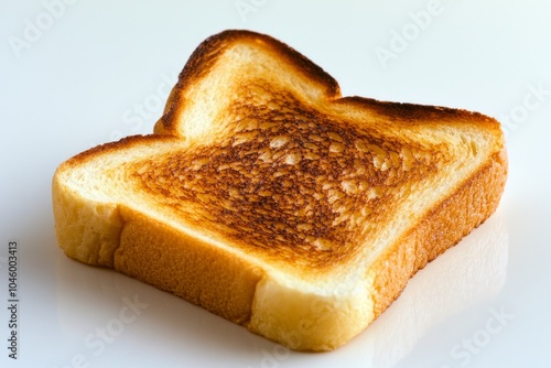 A simple slice of toast on a plain white background, representing hunger in its most basic form