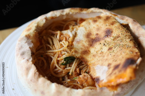 Wallpaper Mural spaghetti tomato baked bread italian Torontodigital.ca