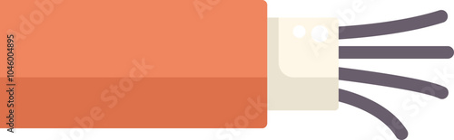 Electric cable is connecting, showing copper wires connection