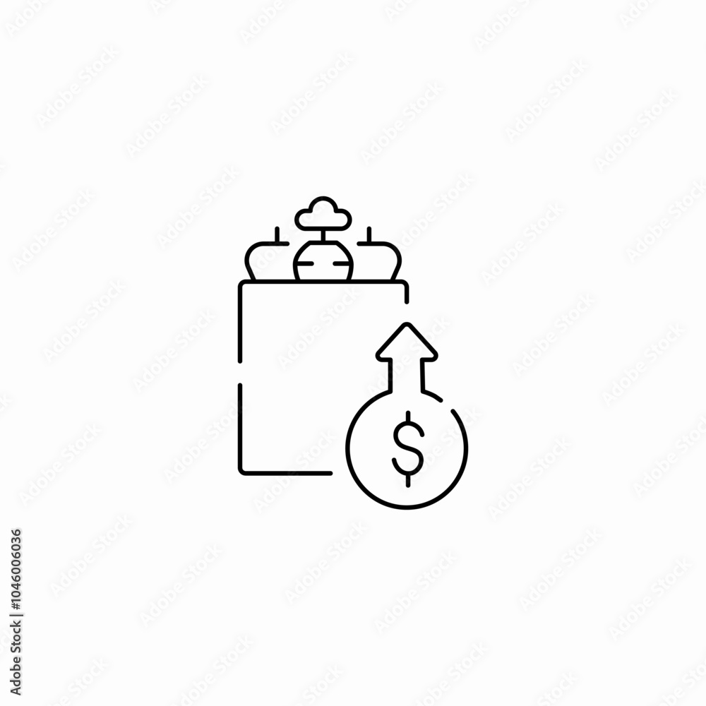shopping price growth icon sign vector shopping price growth icon sign vector