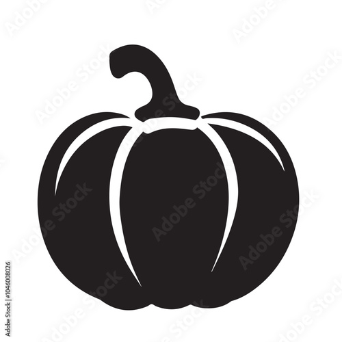 Pumpkin In cartoon, hand-drawn flat style. image for social media, websites and UI. Isolated 2D vector design in logo, icon, sketch style, simple line vector, single color. AI Generative Art.