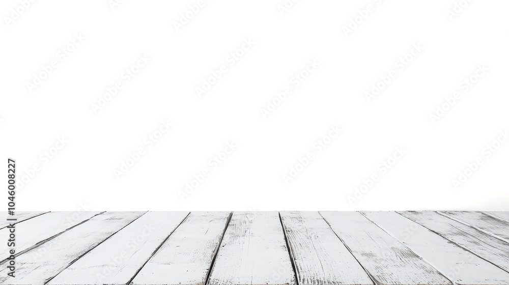 Empty wooden white table over white wall background. Product display. Empty wooden white table over white wall background. Product display.