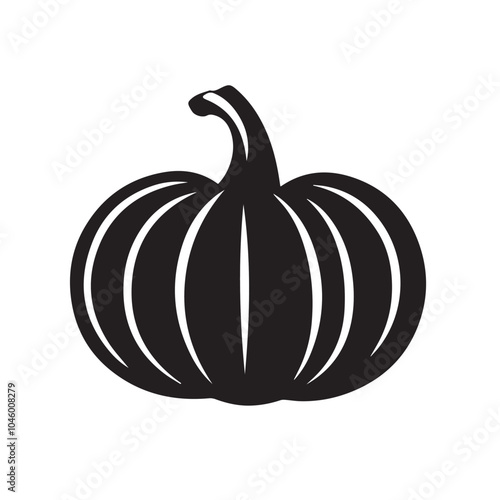 Pumpkin In cartoon, hand-drawn flat style. image for social media, websites and UI. Isolated 2D vector design in logo, icon, sketch style, simple line vector, single color. AI Generative Art.