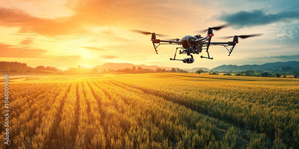 Fototapeta premium Revolutionizing Agriculture with AI-Powered Drone Technology