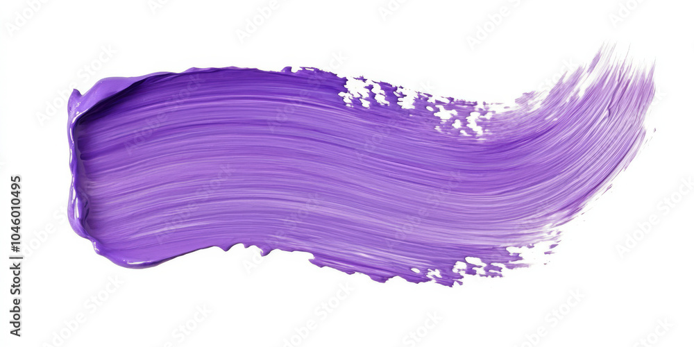 Soft lavender oil paint brush stroke isolated on a clean white background, with smooth texture and detailed bristles, perfect for an artistic display Soft lavender oil paint brush stroke isolated on a clean white background, with smooth texture and detailed bristles, perfect for an artistic display