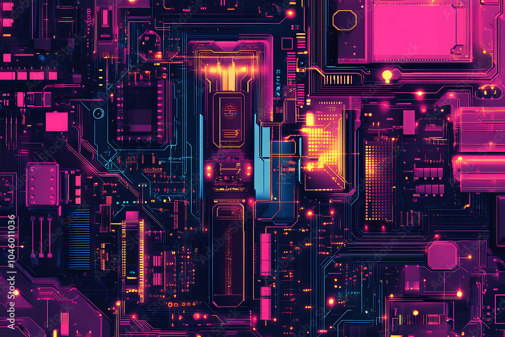 A futuristic circuit board design in festive New Year colors, featuring intricate digital technology elements, glowing lights, and advanced geometric patterns for a modern tech aesthetic.
A futuristic circuit board design in festive New Year colors, featuring intricate digital technology elements, glowing lights, and advanced geometric patterns for a modern tech aesthetic.