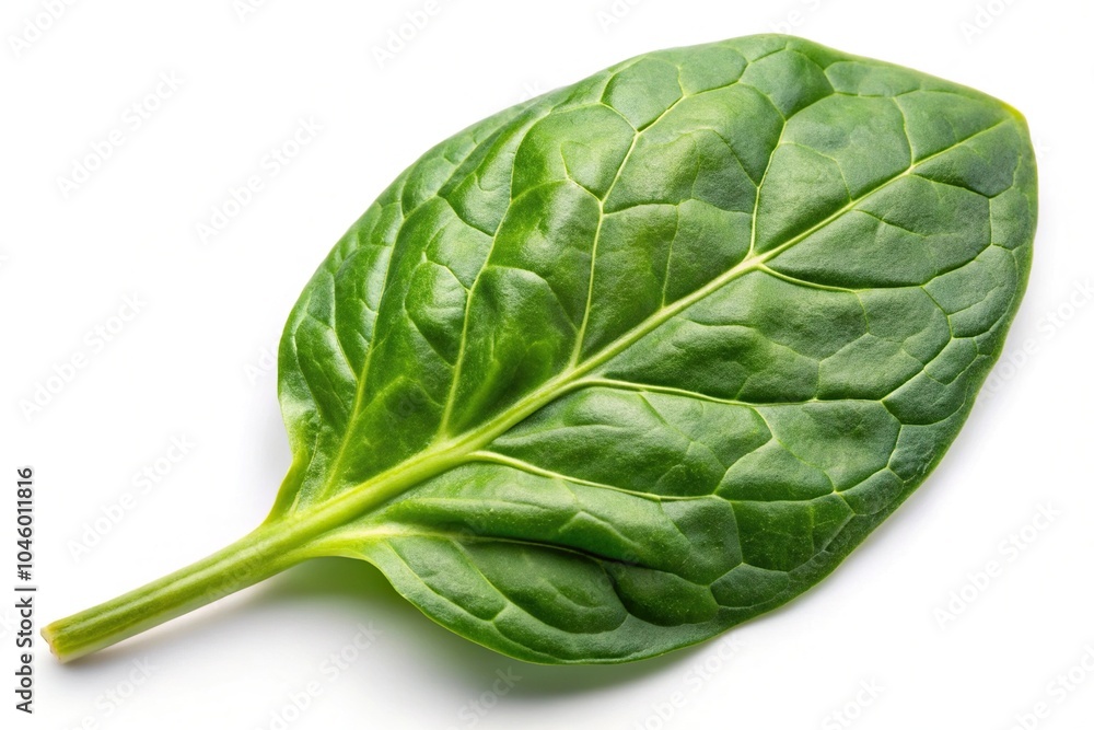 Obraz premium spinach leaf isolated on white background point of view