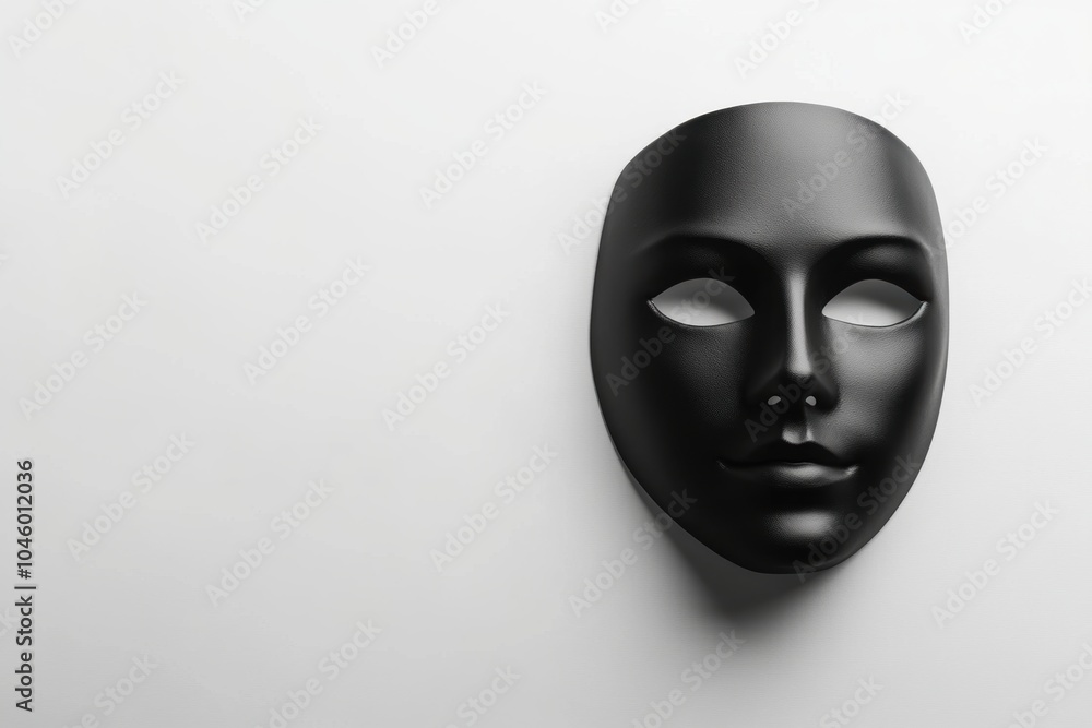 A black mask on a white background - Backgrounds A black mask on a white background - Backgrounds