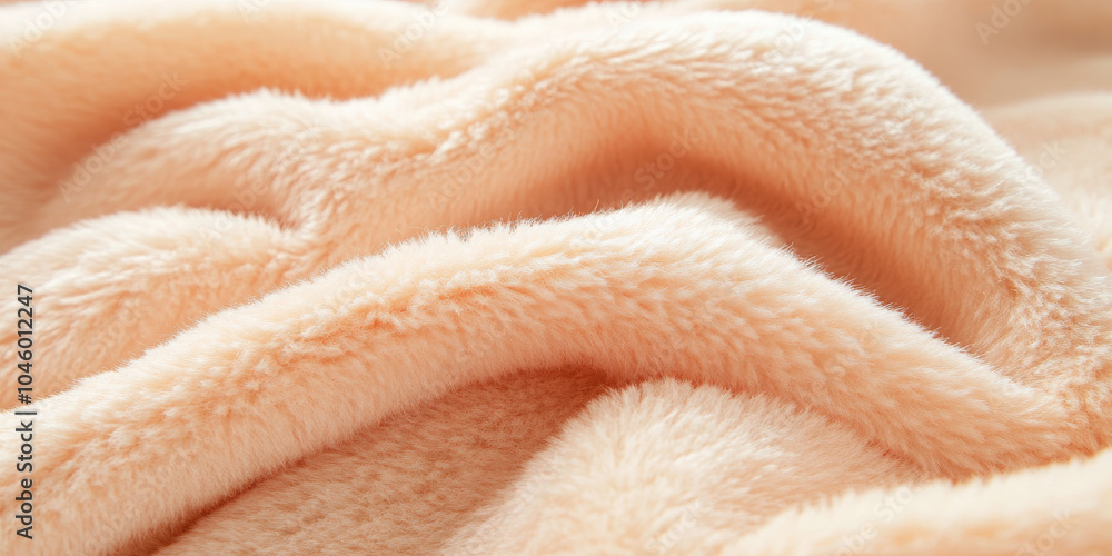 Warm peach fabric with a gentle pile, folded to reveal its soft texture and inviting color, suitable for a cheerful background or textile pattern Warm peach fabric with a gentle pile, folded to reveal its soft texture and inviting color, suitable for a cheerful background or textile pattern