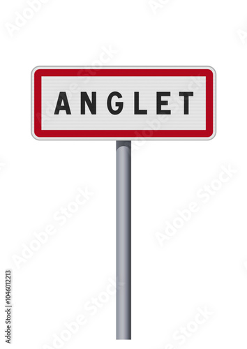 Panneau d'entrée de la ville d'Anglet (Pyrénées-Atlantiques) en vectoriel