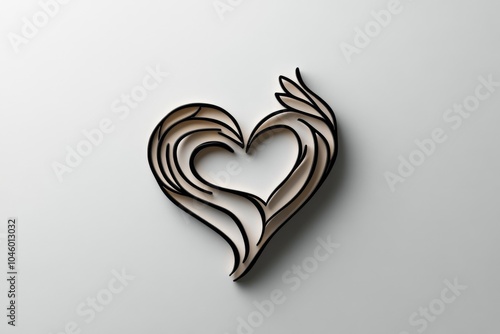 Minimalist design of a hand resting gently on a heart, symbolizing self-care and compassion through simple, clean lines