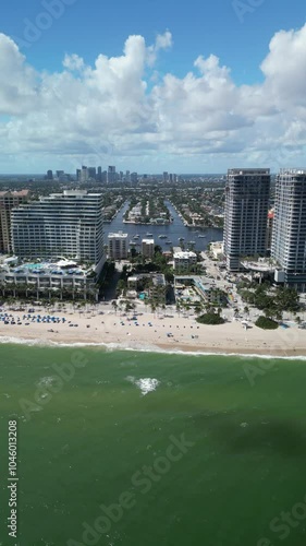 Fort Lauderdale aerial by drone 4k during morning