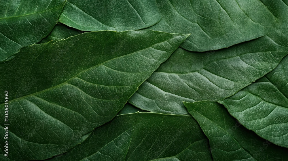 A detailed array of layered green leaves with visible textures, showcasing nature's lush depth and symmetry in this richly composed close-up photograph. A detailed array of layered green leaves with visible textures, showcasing nature's lush depth and symmetry in this richly composed close-up photograph.