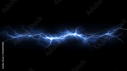 Flash of lightning on dark background 