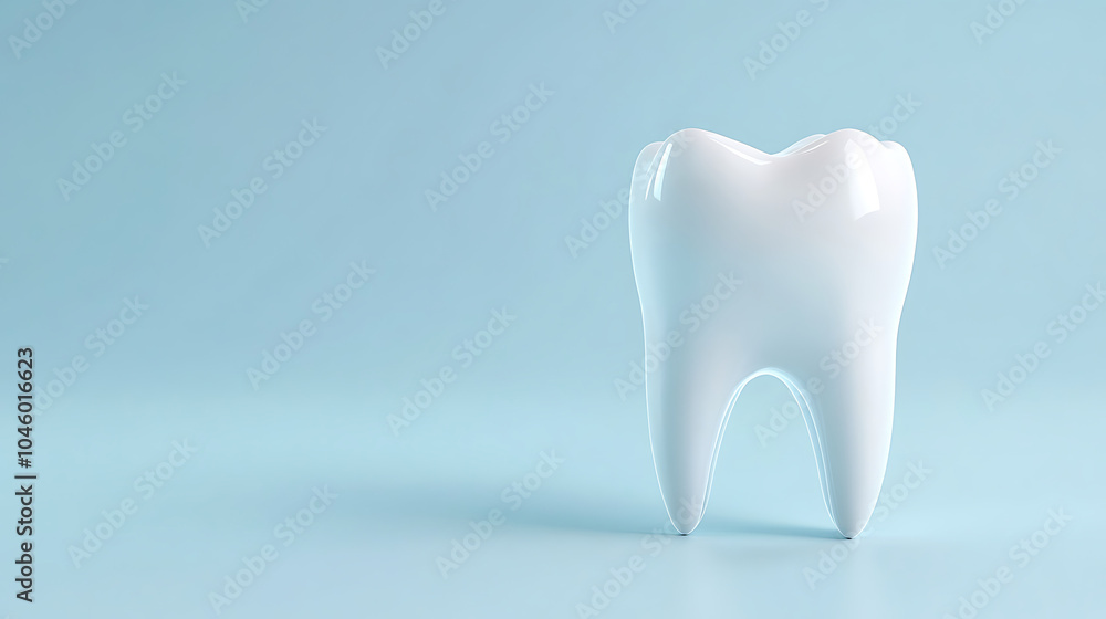 3d tooth isolated on light blue background 3d tooth isolated on light blue background