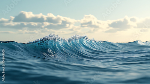 Clean ocean waves rolling