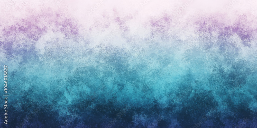 Obraz premium Turquoise to soft lavender grainy gradient abstract background with noise texture, creating a dreamy color transition for a header or poster design
