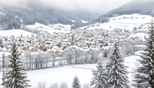 Bad Kleinkirchheim Village Scenery in Snowy Carinthia, Austria photo