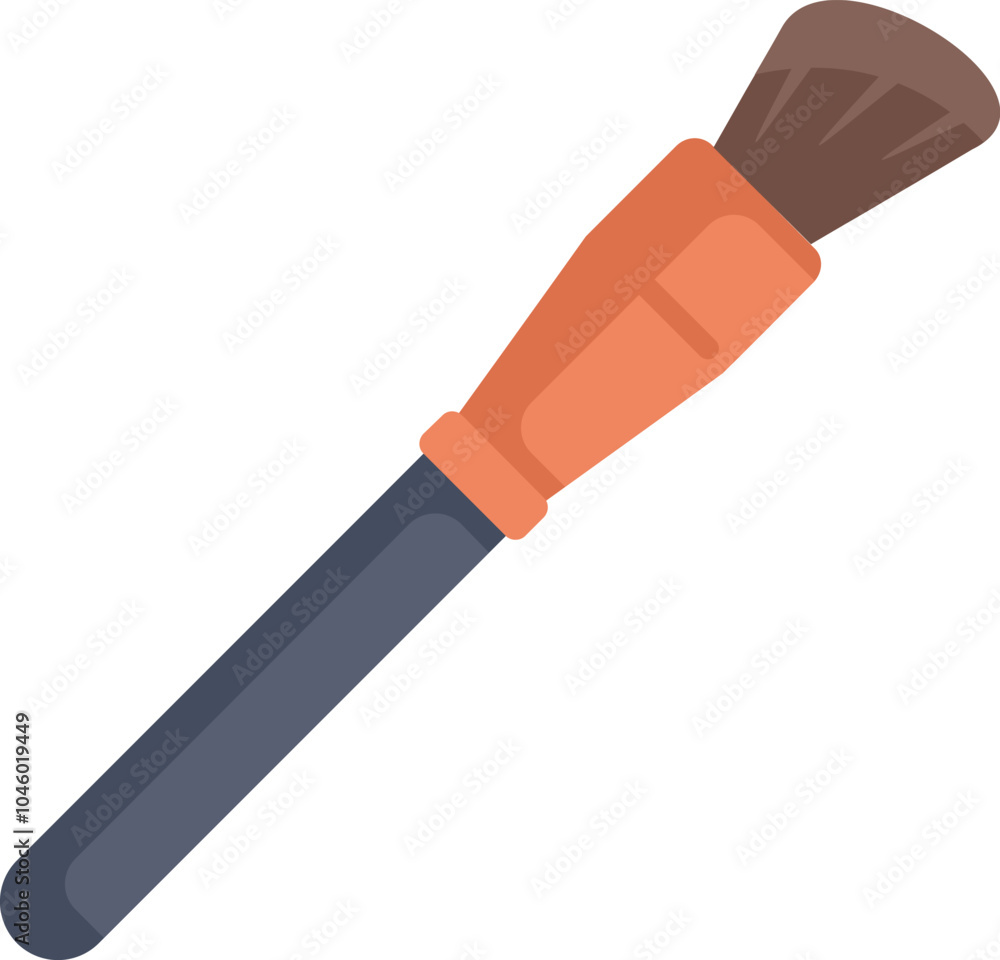 Simple illustration of a makeup brush pointing up and right, perfect for beauty and cosmetics related designs Simple illustration of a makeup brush pointing up and right, perfect for beauty and cosmetics related designs