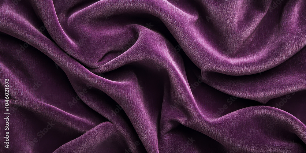 Fototapeta premium Rich plum fabric with a soft, velvety pile, elegantly folded to showcase its luxurious texture and deep color, perfect for a sophisticated background or design