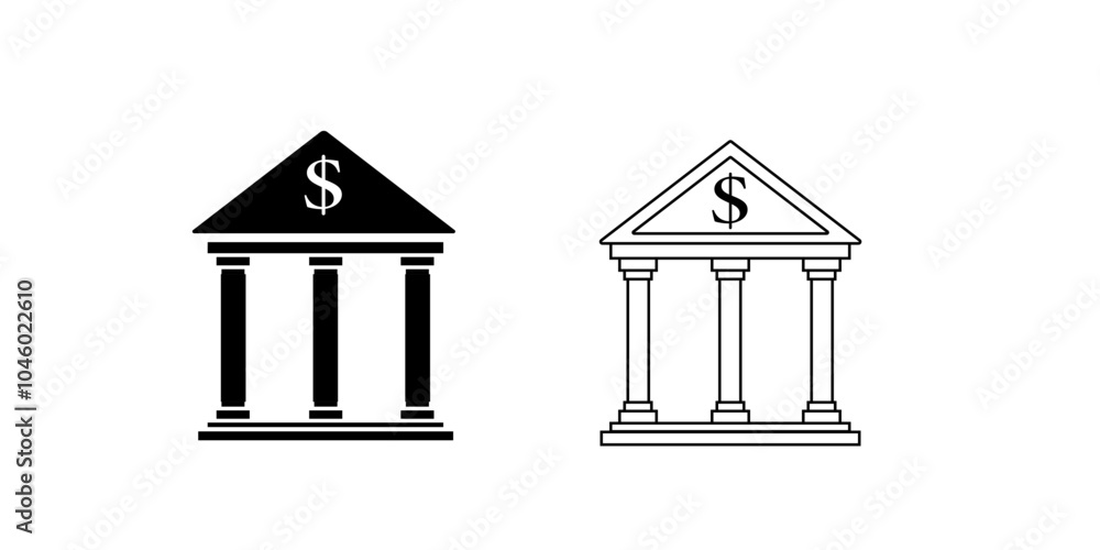 Bank icon set. Vector graphic illustration. Suitable for website design, logo, app, template, and ui. Bank icon set. Vector graphic illustration. Suitable for website design, logo, app, template, and ui.