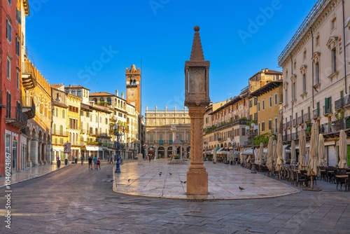 Piazza delle Erbe, Verona, Veneto, Italy