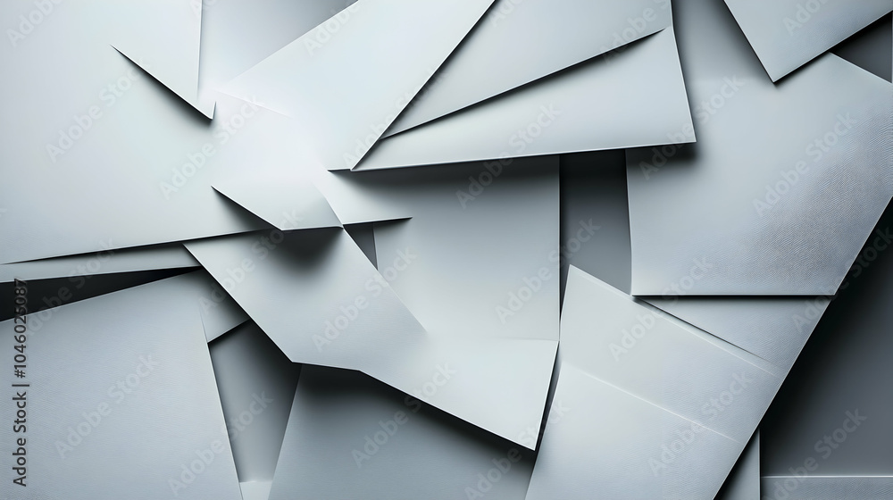 Geometric background with overlapping white Geometric background with overlapping white