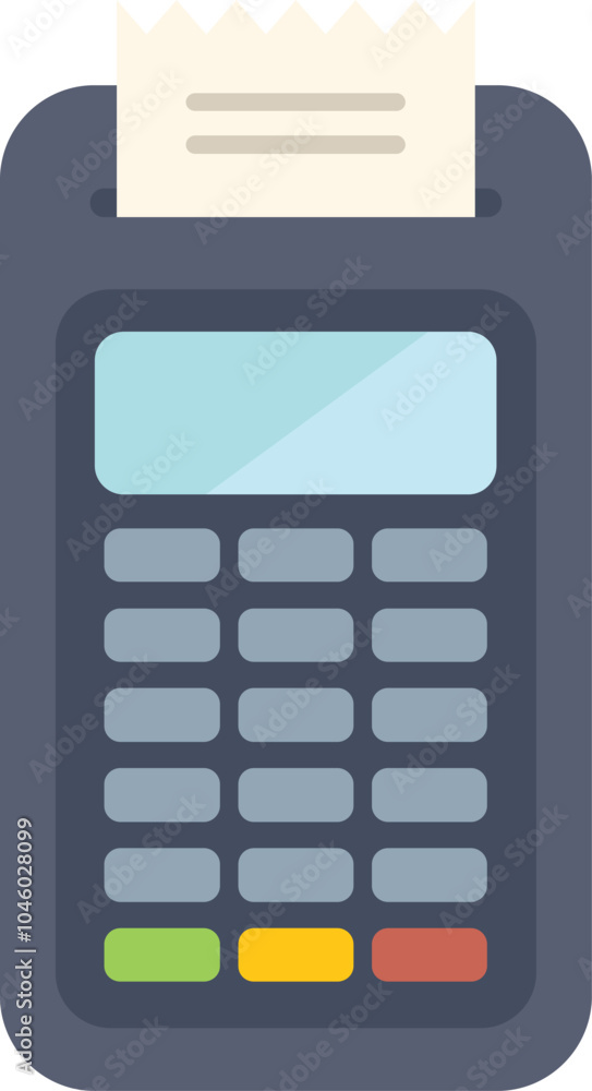 Point of sale terminal printing a receipt, ideal for illustrating cashless payment