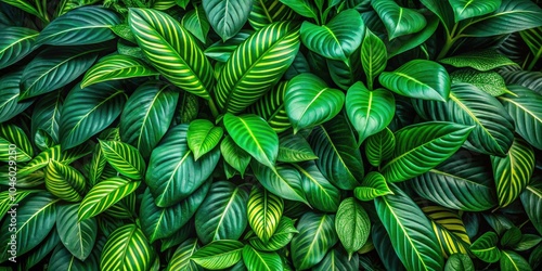 Wallpaper Mural Transform your space with this calming tropical leaves background, bringing a touch of nature indoors. A tranquil and peaceful design for wall decoration. Torontodigital.ca