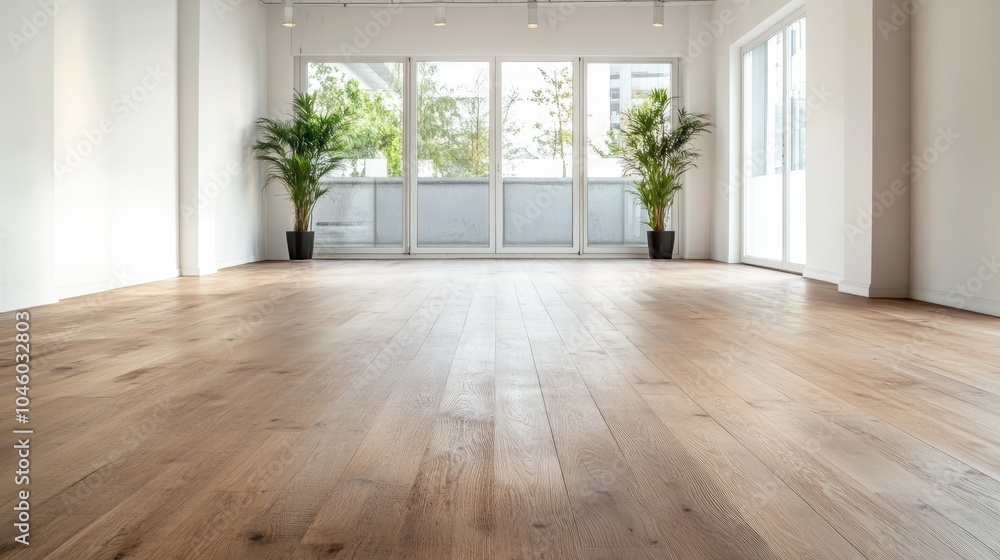 A spacious and bright room with wooden floors is illuminated by large glass windows, merging indoor comfort with an appreciation of the outdoor natural setting. A spacious and bright room with wooden floors is illuminated by large glass windows, merging indoor comfort with an appreciation of the outdoor natural setting.