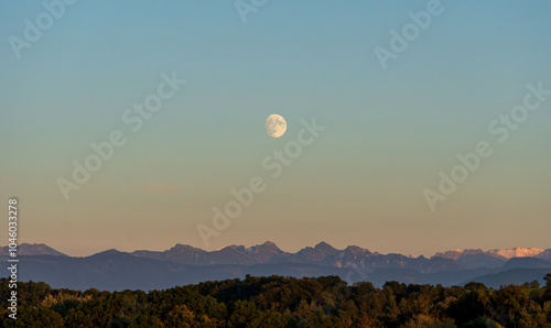 Tranquil moonset over Estavayer le Lac, Switzerland