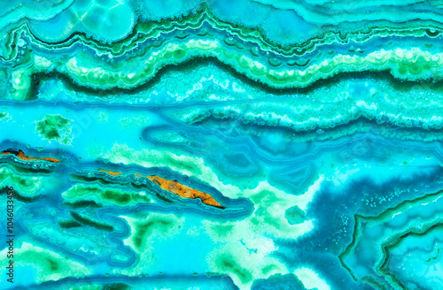 Vibrant malachite and chrysocolla mineral textures