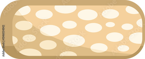 This vector illustration features a block of tempeh, showing its distinctive appearance with white spots from the fermentation process