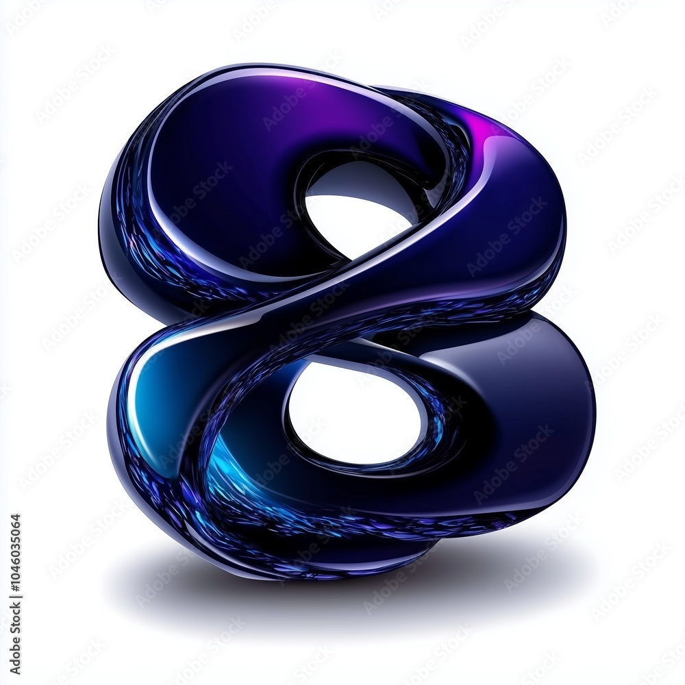 Abstract blue and purple infinity symbol with a glossy finish. Abstract blue and purple infinity symbol with a glossy finish.