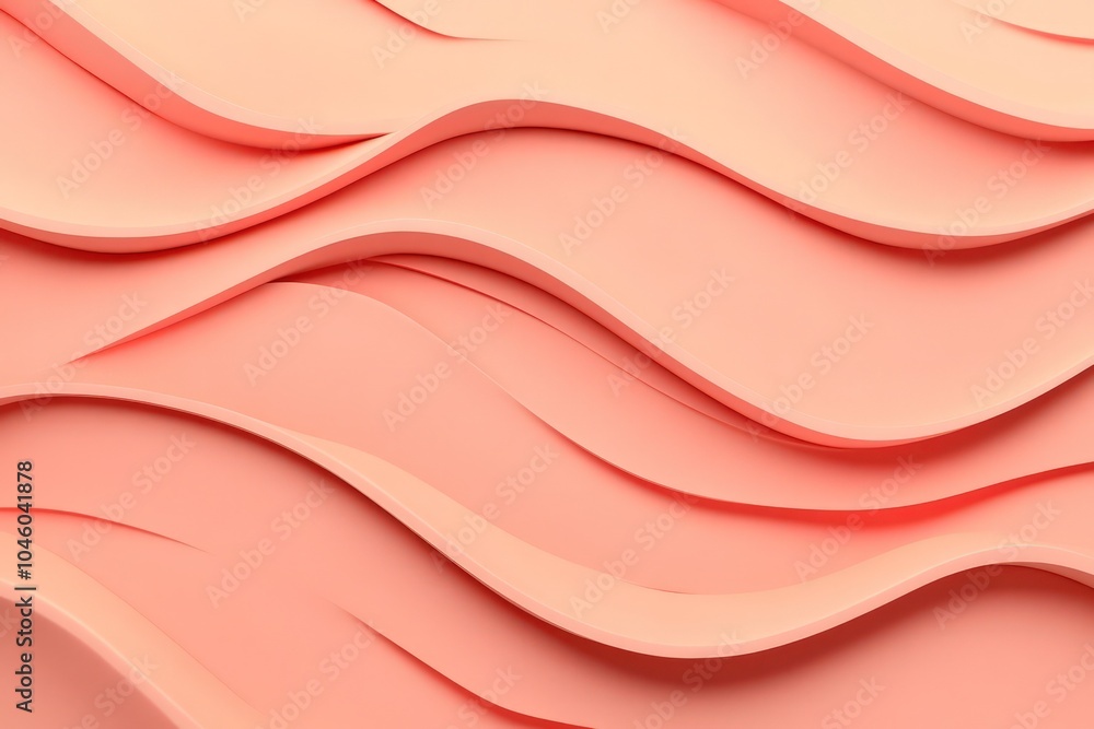 Fototapeta premium Soft coral background wallpaper with a subtle, abstract wave pattern